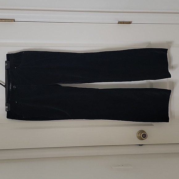 White House Black Market Pants - White House Black Market Blanc Size 6 Black Velvet Jeans Boot Leg, EUC